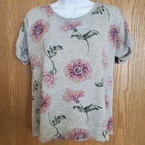 Maurices Gray Floral Short Sleeve Tee